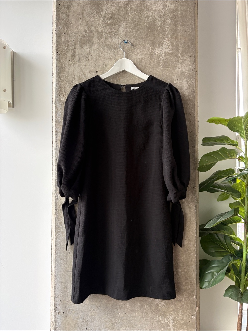 H&M Black Puff-Sleeve Mini Dress